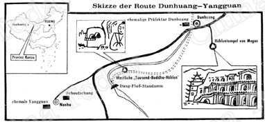 
Skizze der Route Dunhuang—Yangguan
