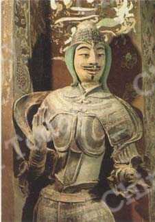 
Himmelsgott: Farbige Skulptur in der 320. Höhle aus der Tang-Dynastie
