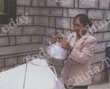 
Cocina de energía solar muy usada en la zona tibetana.

